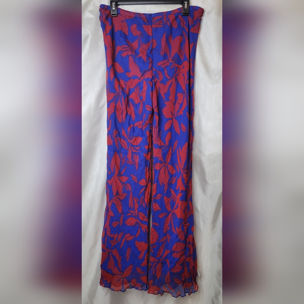 Shona Joy Vibrant Red and Blue Wide Leg Pants NWT - Picture 2 of 7